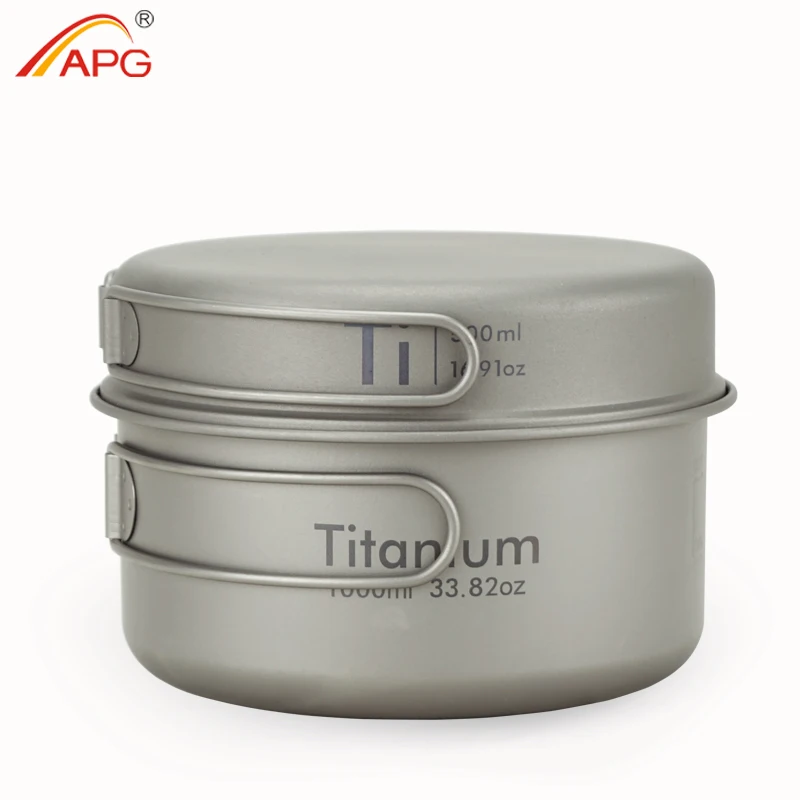 Folding Handle Titanium Pan Set With Saucepot and Plate Lid 2 Folding Handle Titanium Pan Set With Saucepot and Plate Lid - view 2