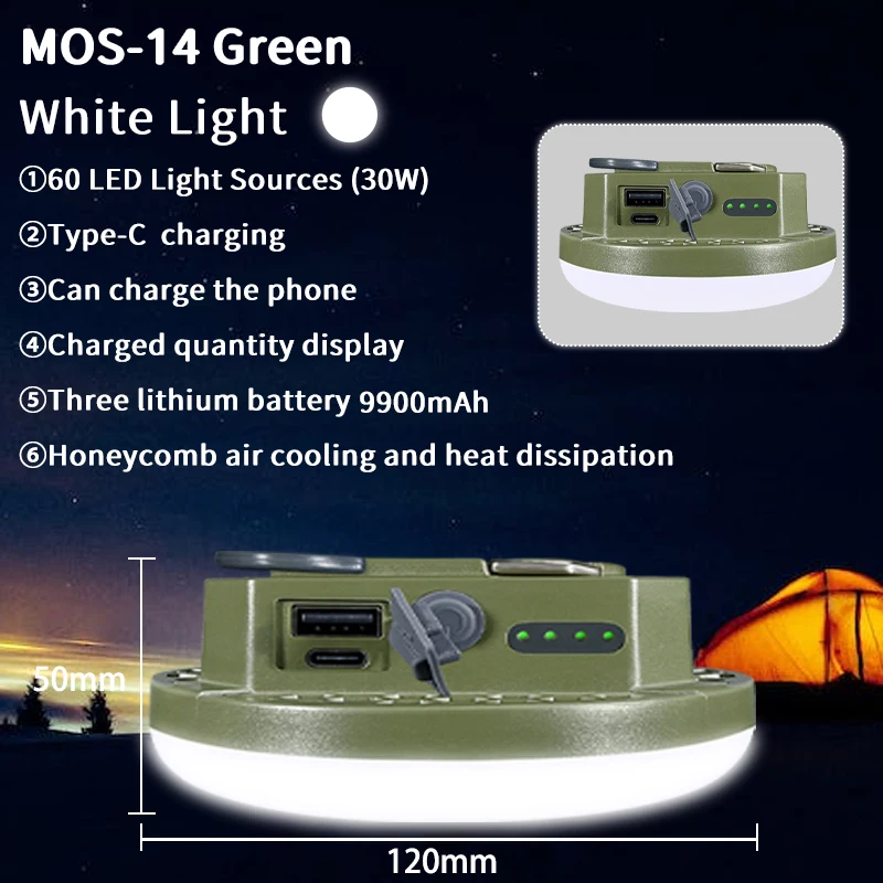 Ultra Bright Tent Light, Magnetic Rechargeable 15W or 30W 7 Ultra Bright Tent Light, Magnetic Rechargeable 15W or 30W - view 7