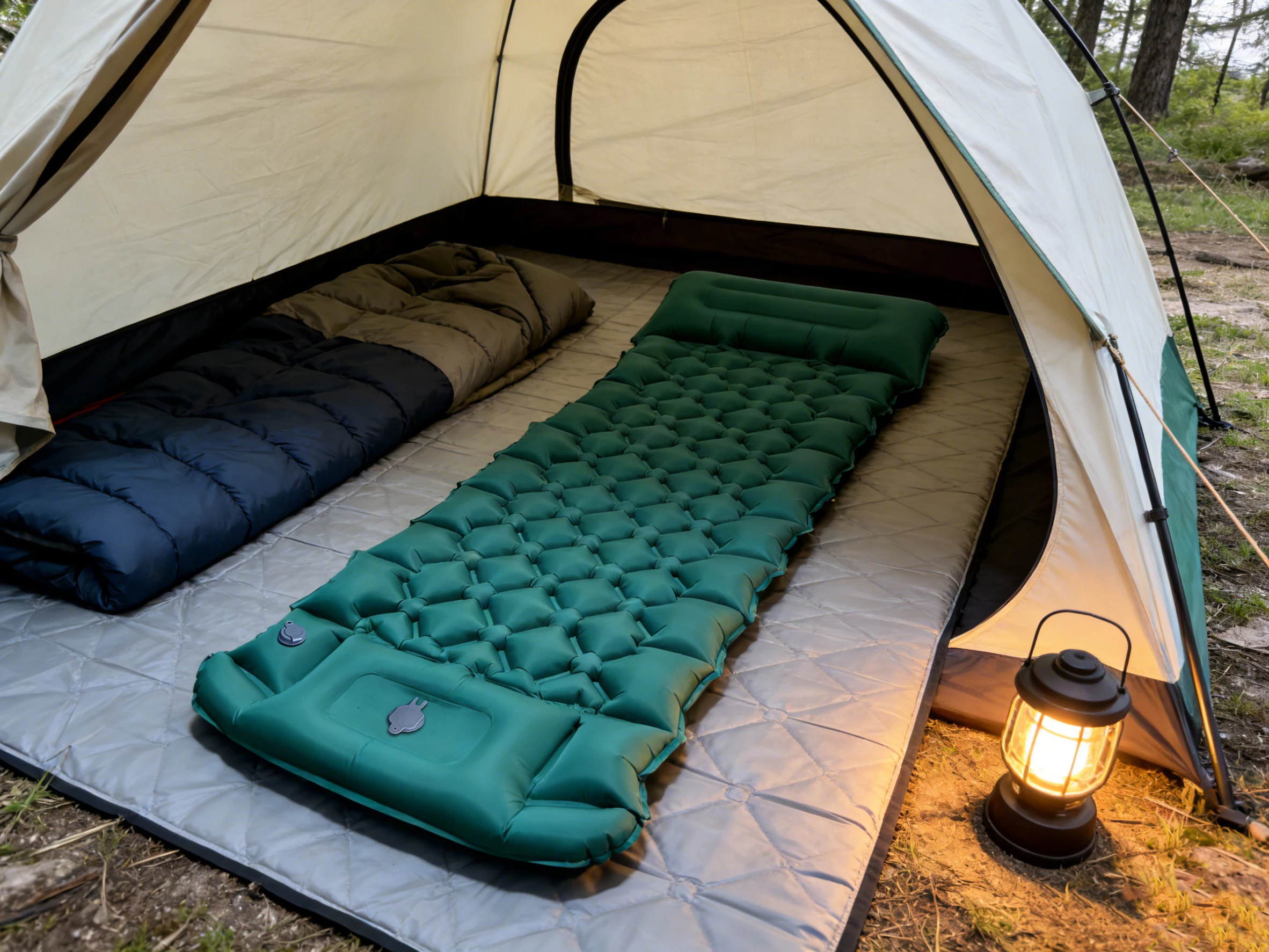 Thick Inflatable Camping Mattress with Pillow and Foot Pump 3 Thick Inflatable Camping Mattress with Pillow and Foot Pump - view 3
