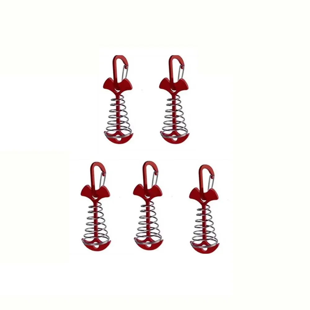 Fish Bone Tent Pegs 5 Pack Stainless Steel with Rope Buckles 9 Fish Bone Tent Pegs 5 Pack Stainless Steel with Rope Buckles - view 9