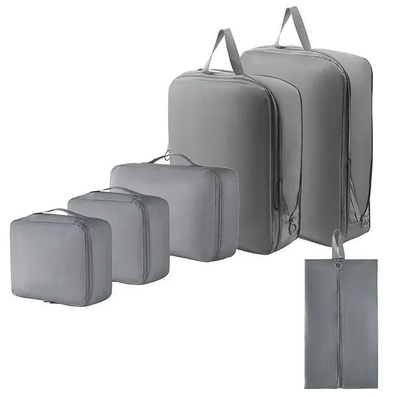 6 Piece Packing Cubes Set with Handbag, Compressible Polyester 7 6 Piece Packing Cubes Set with Handbag, Compressible Polyester - view 7