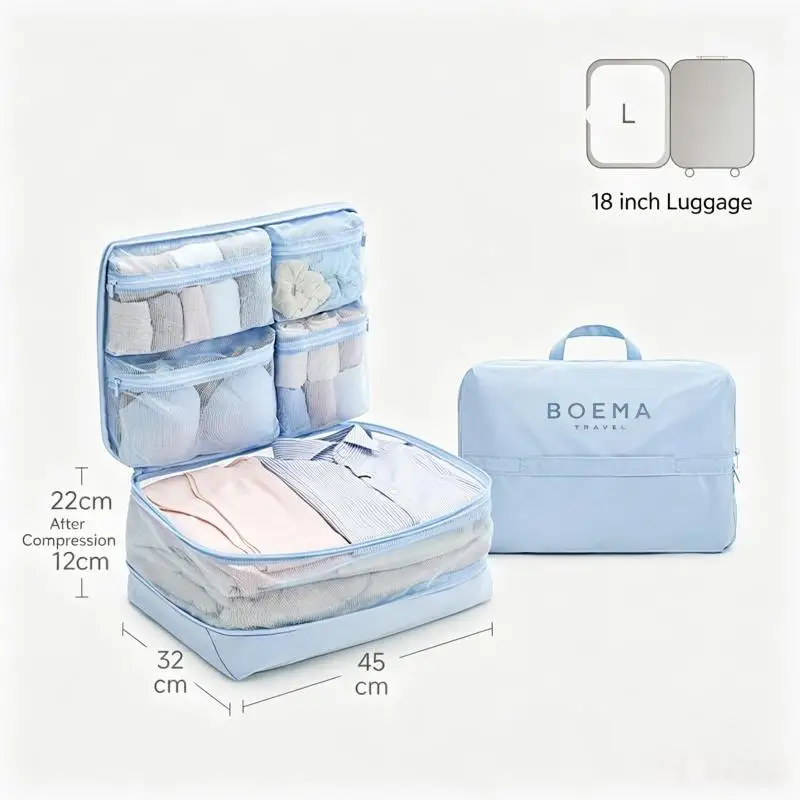 Multi Compartment Packing Cube, 5 in 1 with Mesh Window 10 Multi Compartment Packing Cube, 5 in 1 with Mesh Window - view 10