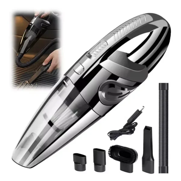 Multifunction handheld car vacuum cleaning crumbs from a car seat