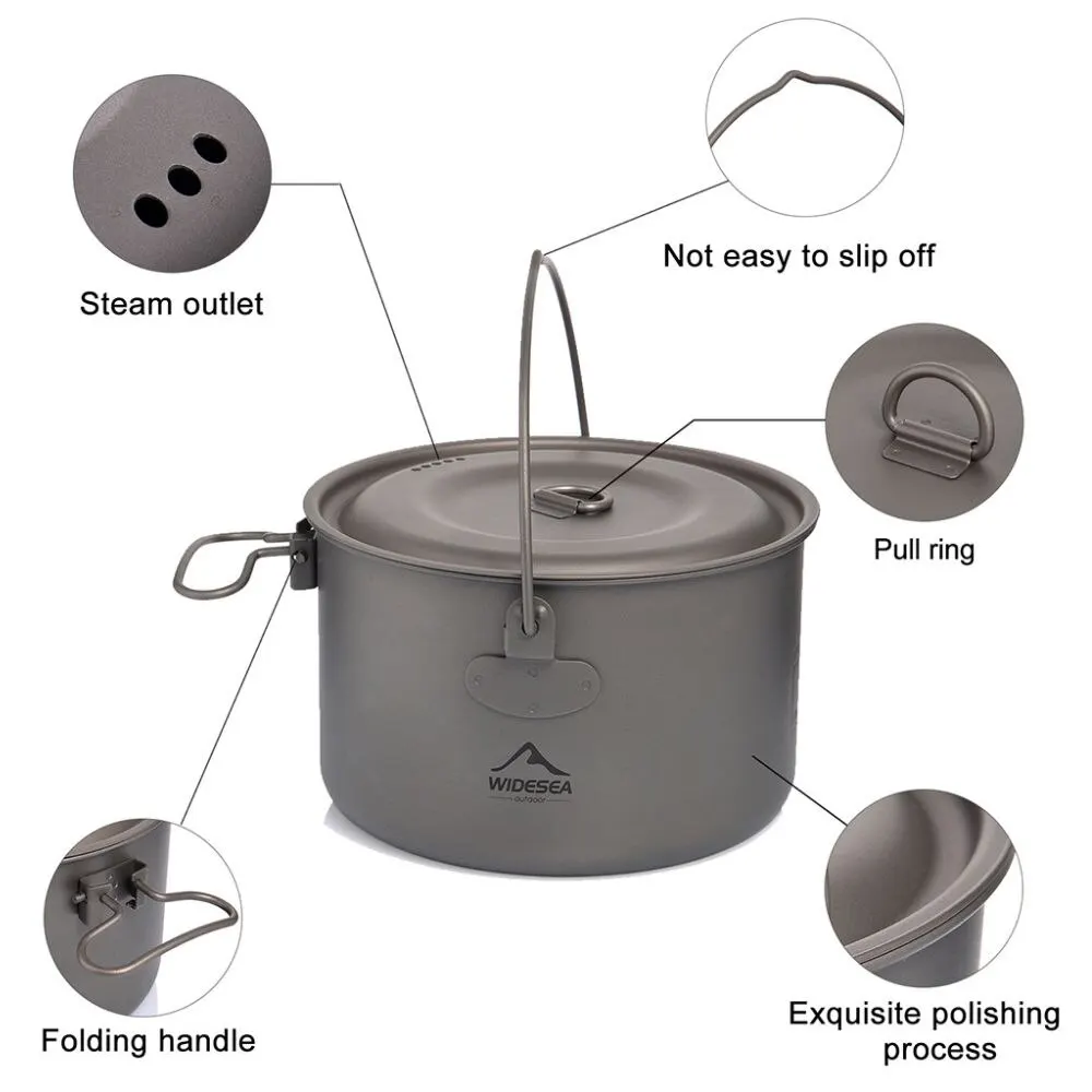 Titanium Camping Cookware, Pots 750ml to 2900ml and Frying Pans 3 Titanium Camping Cookware, Pots 750ml to 2900ml and Frying Pans - view 3