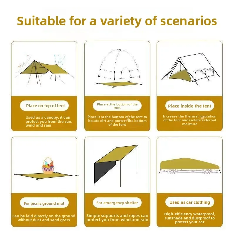 Tent Footprint Ground Sheet 210D Oxford with Metal Grommets 3 Tent Footprint Ground Sheet 210D Oxford with Metal Grommets - view 3