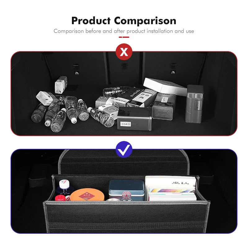 Felt Car Trunk Organizer Foldable Storage Box for Seat Models 2 Felt Car Trunk Organizer Foldable Storage Box for Seat Models - view 2