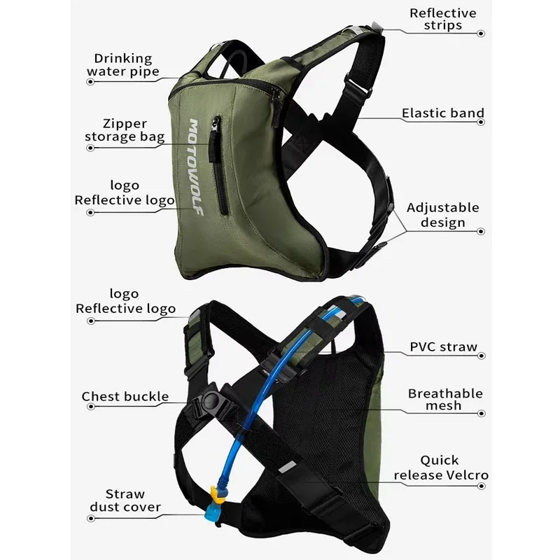 Motocross Hydration Pack with 2L EVA Water Bag for MTB Riding 5 Motocross Hydration Pack with 2L EVA Water Bag for MTB Riding - view 5