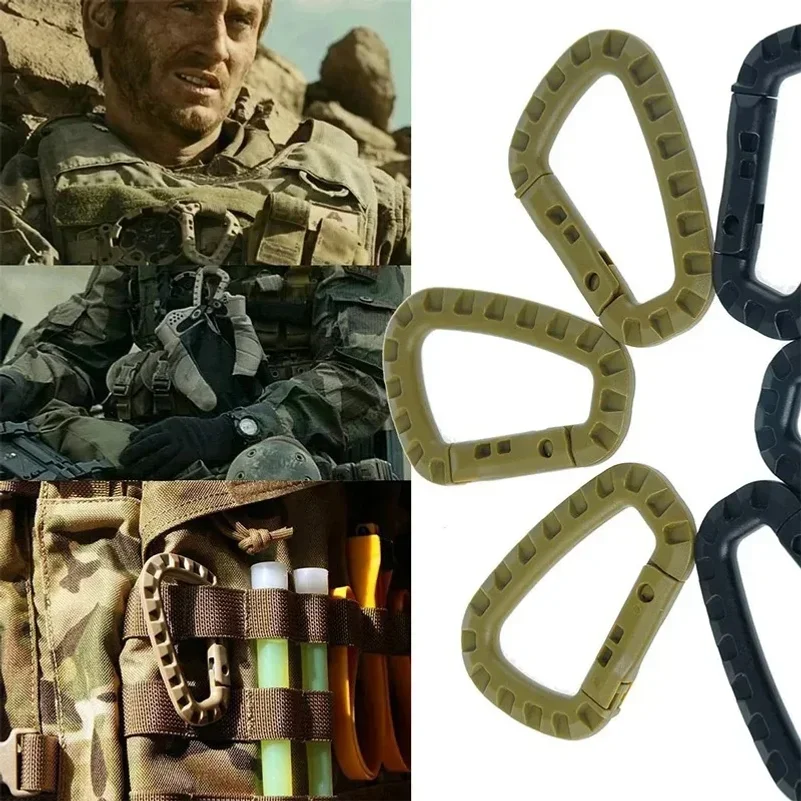 Plastic Tactical Carabiner 6 Pack 8.5cm D-Shape Backpack Buckle 4 Plastic Tactical Carabiner 6 Pack 8.5cm D-Shape Backpack Buckle - view 4