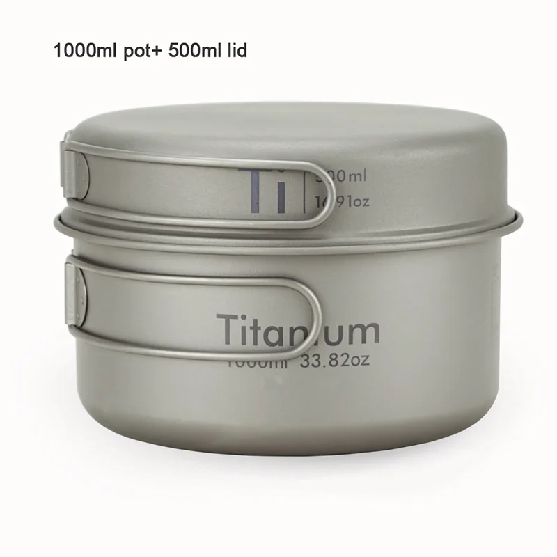 Folding Handle Titanium Pan Set With Saucepot and Plate Lid 8 Folding Handle Titanium Pan Set With Saucepot and Plate Lid - view 8
