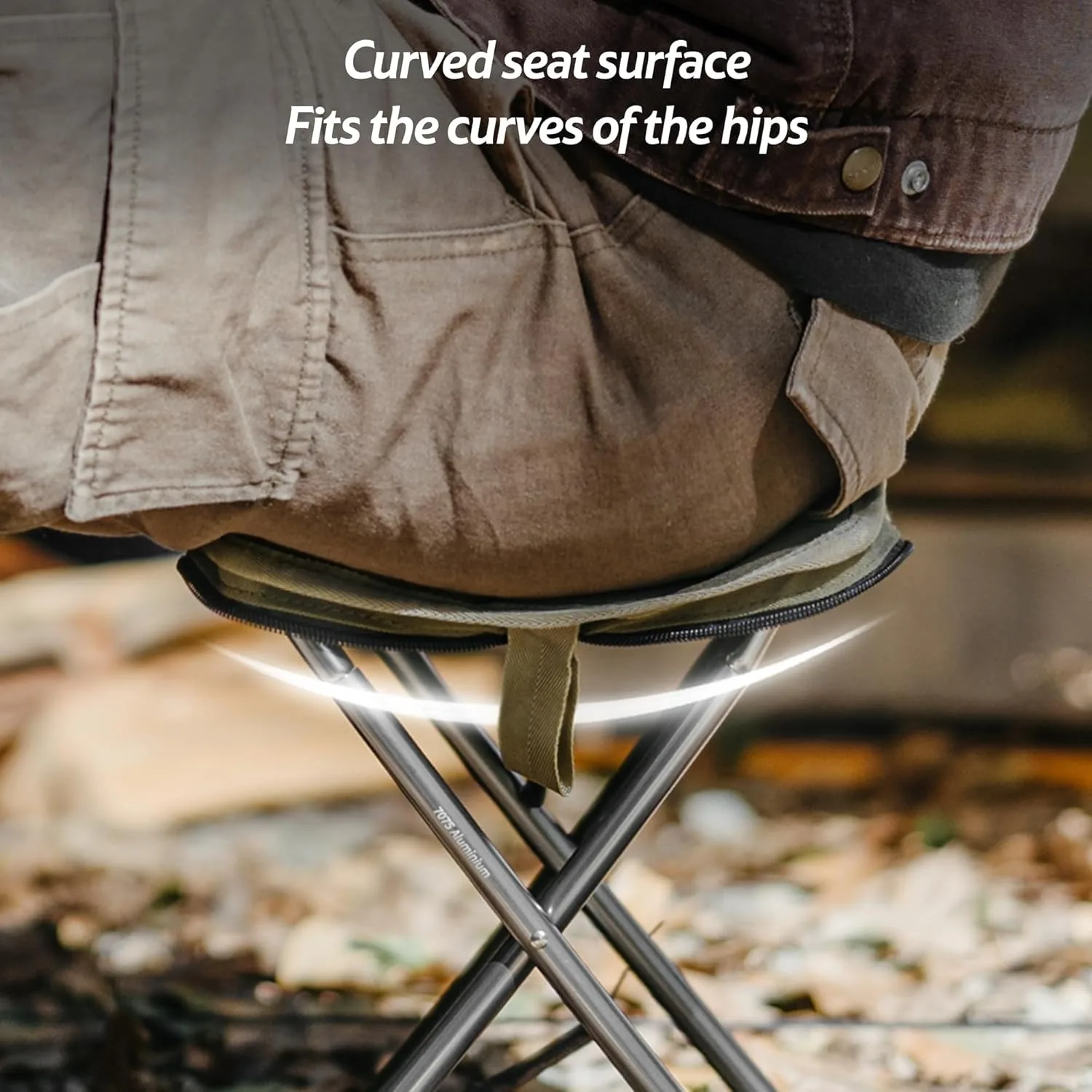 Padded Folding Camp Stool with Aluminum Frame by Naturehike 3 Padded Folding Camp Stool with Aluminum Frame by Naturehike - view 3