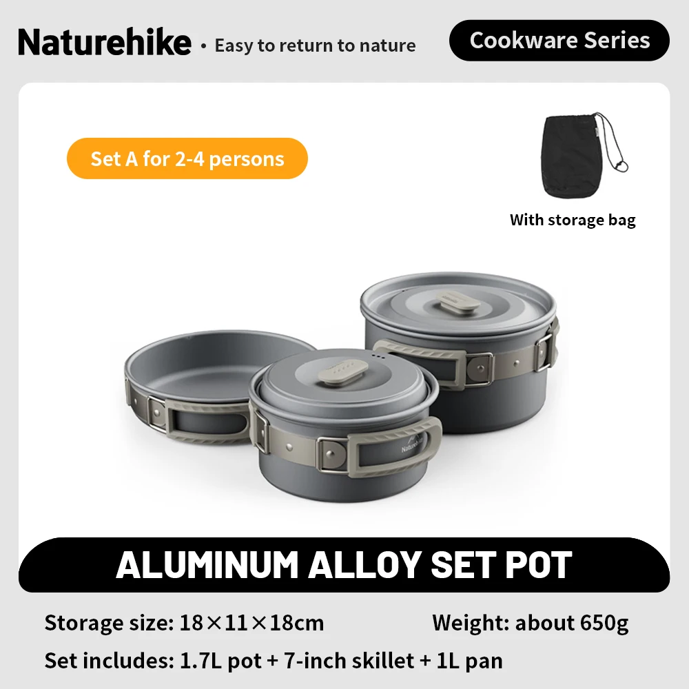 Group Camping Cookware Set with Frying Pan and Kettle, Naturehike 10 Group Camping Cookware Set with Frying Pan and Kettle, Naturehike - view 10