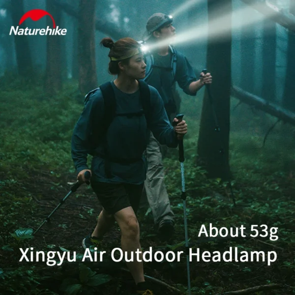 Naturehike Xingyu Air lightweight hiking headlamp in Nano Yellow with slim webbing strap