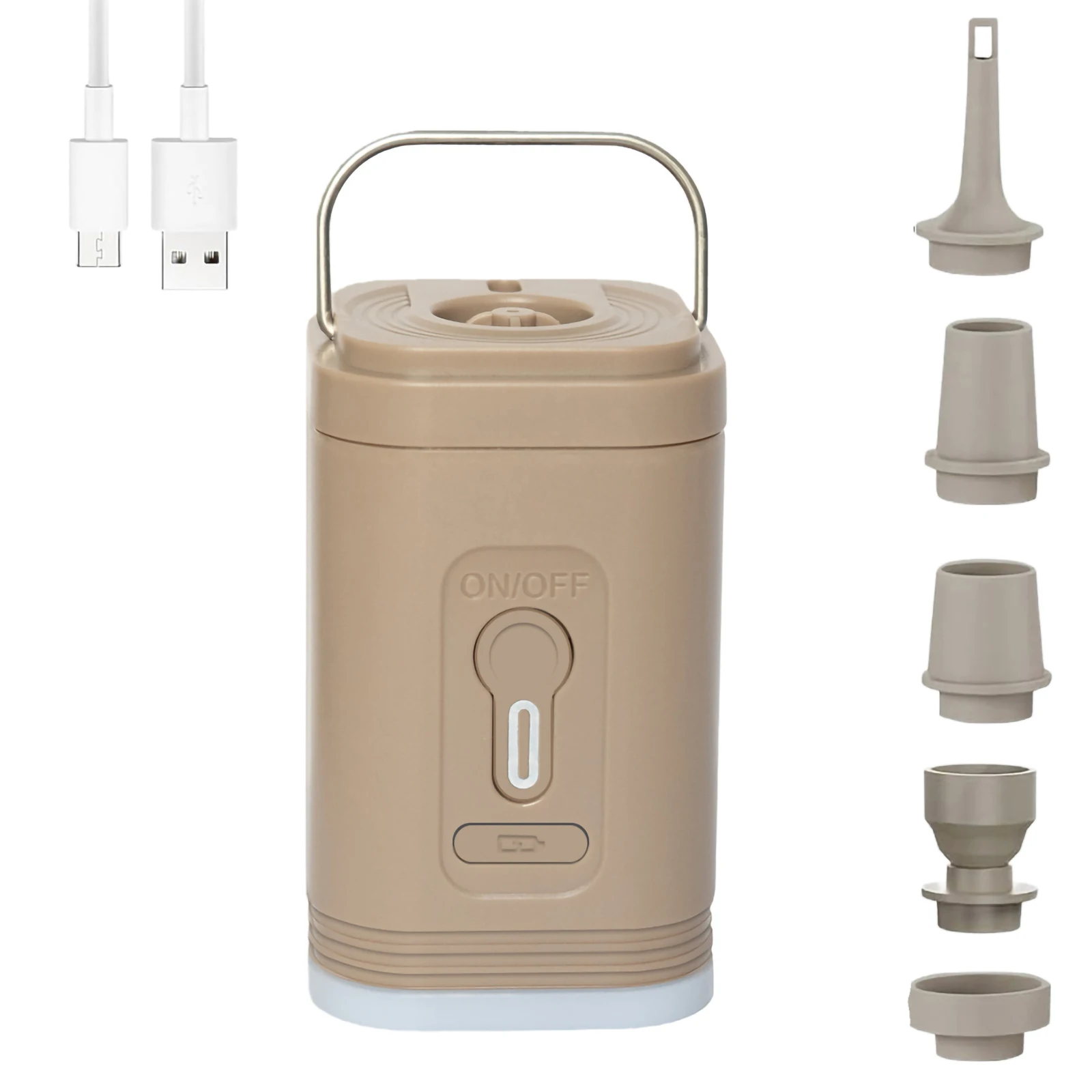 Rechargeable Electric Air Pump with LED Light, 5 Nozzles, Type-C 9 Rechargeable Electric Air Pump with LED Light, 5 Nozzles, Type-C - view 9