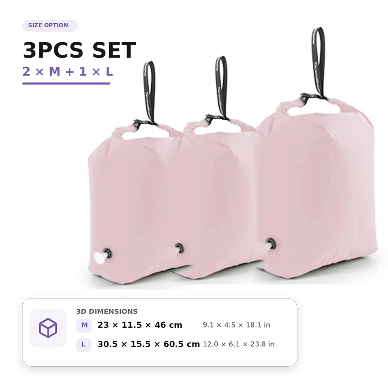 Roll Top Compression Cube with One-Way Valve, Nylon 8 Roll Top Compression Cube with One-Way Valve, Nylon - view 8