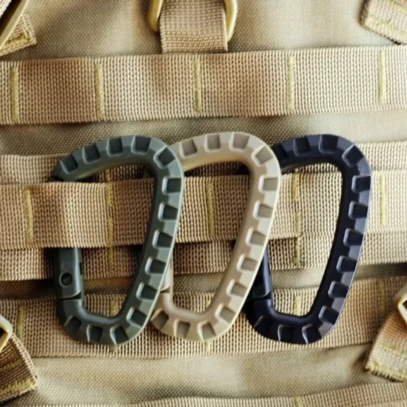 Plastic Tactical Carabiner 6 Pack 8.5cm D-Shape Backpack Buckle 2 Plastic Tactical Carabiner 6 Pack 8.5cm D-Shape Backpack Buckle - view 2