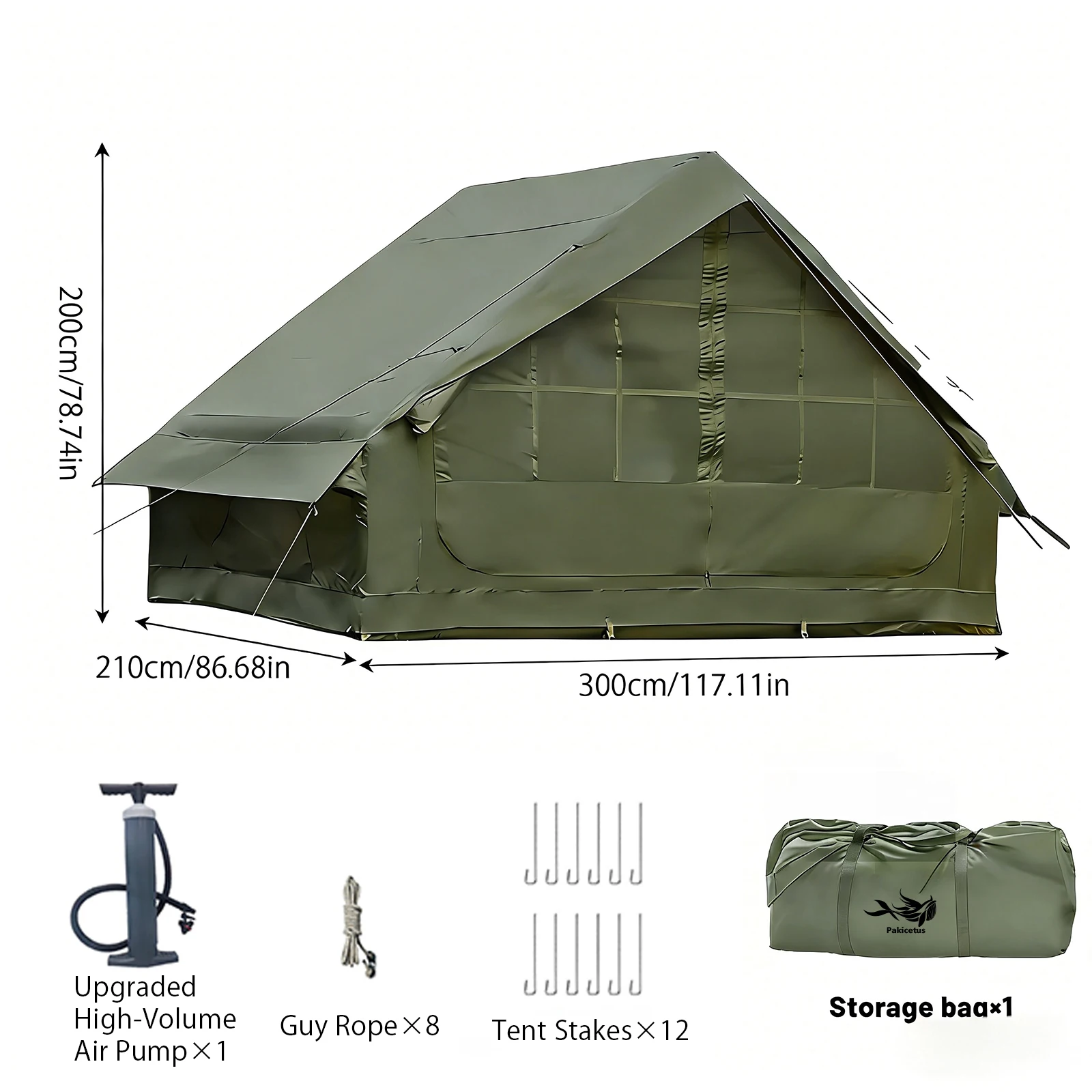 Inflatable Camping Tent with Skylight and Air Pump for 4-6 People 8 Inflatable Camping Tent with Skylight and Air Pump for 4-6 People - view 8