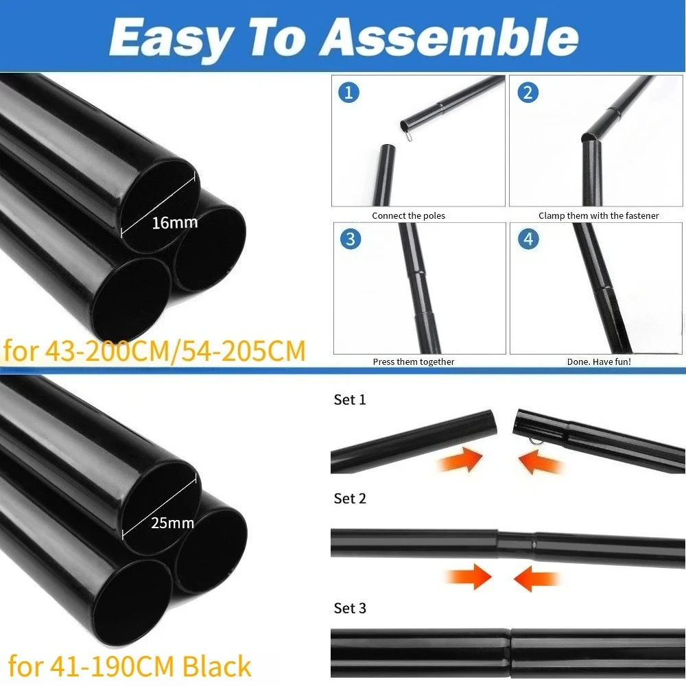 Telescopic Tent Poles Set of 2 Adjustable Aluminum Tarp Poles 5 Telescopic Tent Poles Set of 2 Adjustable Aluminum Tarp Poles - view 5
