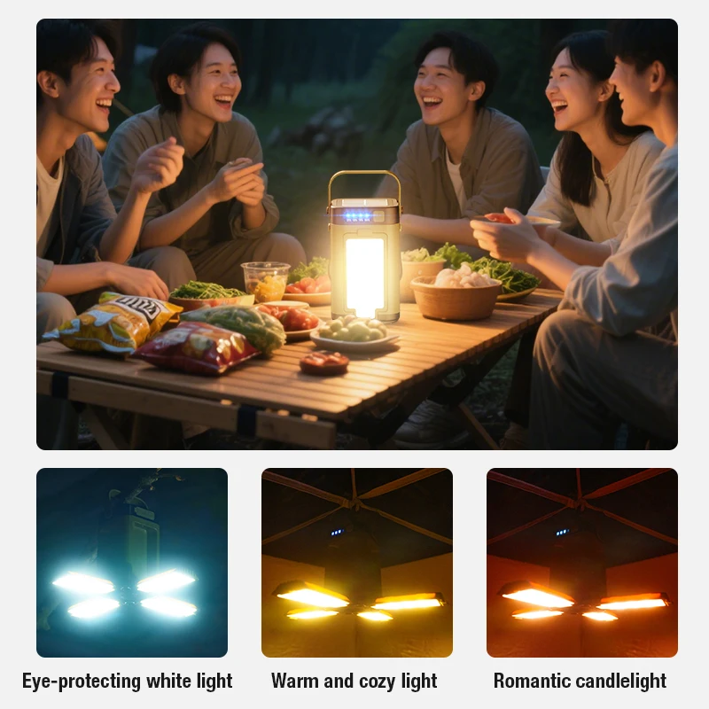Tri Color Camping Light with Fold Out Panels and Power Bank 2 Tri Color Camping Light with Fold Out Panels and Power Bank - view 2