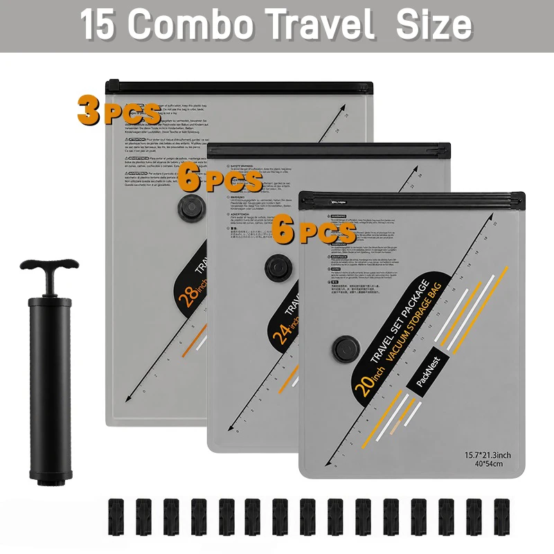Hand Pump Vacuum Bags Set with Triple Seal Anti Backflow Valve 18 Hand Pump Vacuum Bags Set with Triple Seal Anti Backflow Valve - view 18