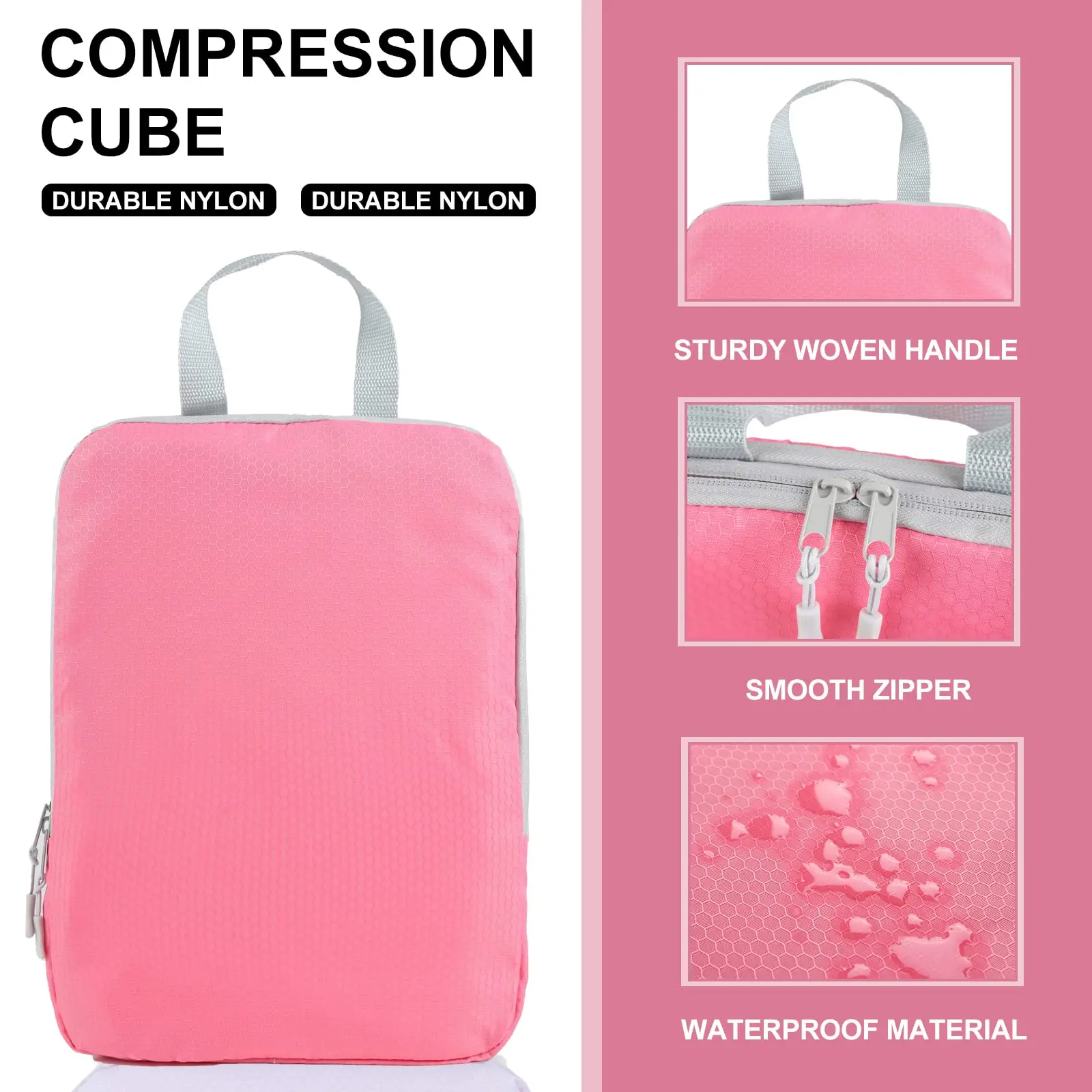 Carry On Packing Cubes in Oxford, Single or 3 Piece Set 4 Carry On Packing Cubes in Oxford, Single or 3 Piece Set - view 4