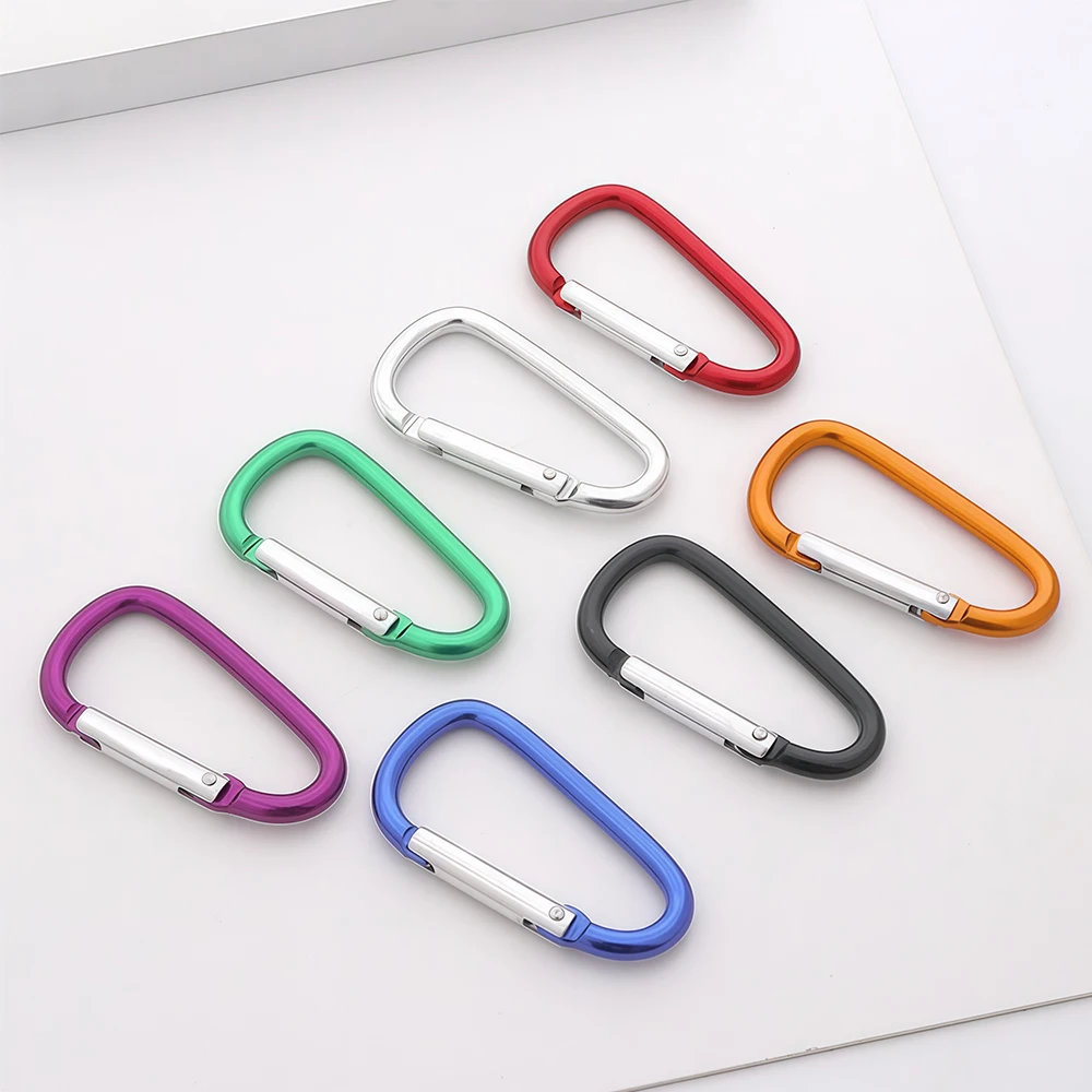 Spring Snap Carabiner Clips 7D Shape Aluminum Alloy 10 Pack 3 Spring Snap Carabiner Clips 7D Shape Aluminum Alloy 10 Pack - view 3