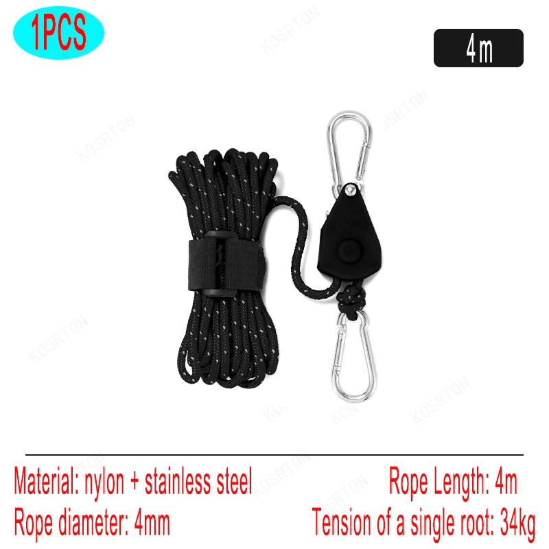 Reflective Tent Guyline with Pulley Tensioner, 4 m or 5 m 16 Reflective Tent Guyline with Pulley Tensioner, 4 m or 5 m - view 16