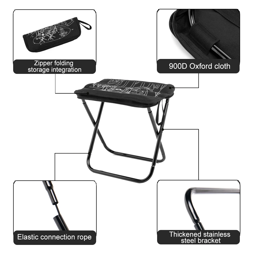 Lightweight Camping Stool, Portable Folding 900D Oxford Cloth 5 Lightweight Camping Stool, Portable Folding 900D Oxford Cloth - view 5