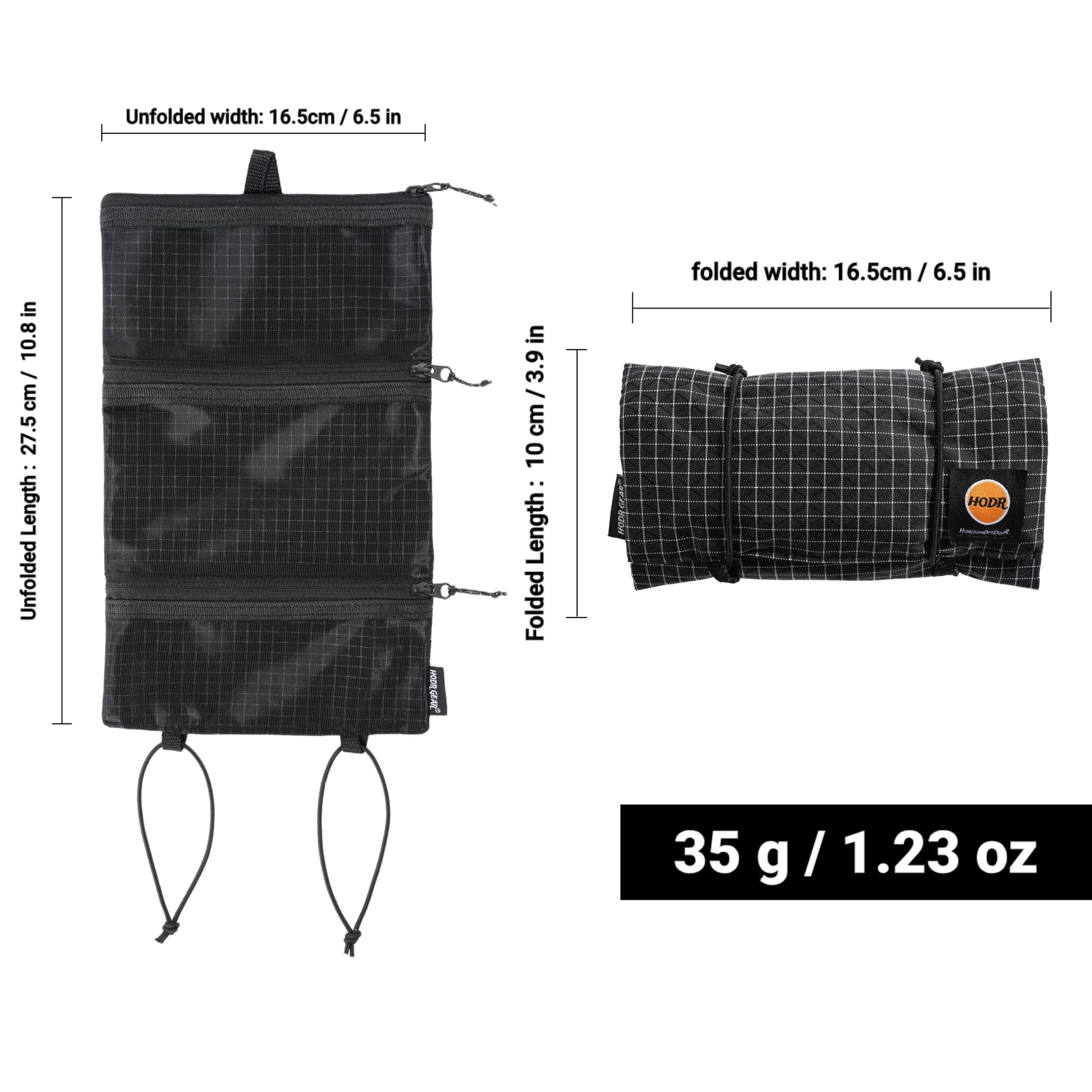 Ultralight Toiletry Organizer 35g UHMWPE Gridstop HODRGEAR 8 Ultralight Toiletry Organizer 35g UHMWPE Gridstop HODRGEAR - view 8