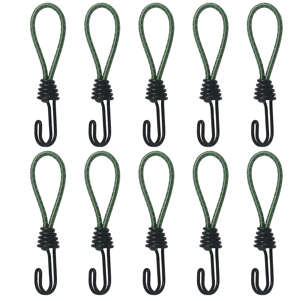 Rubber Tent Bungee Cords with Coated Hooks 10 Pack 3 Rubber Tent Bungee Cords with Coated Hooks 10 Pack - view 3