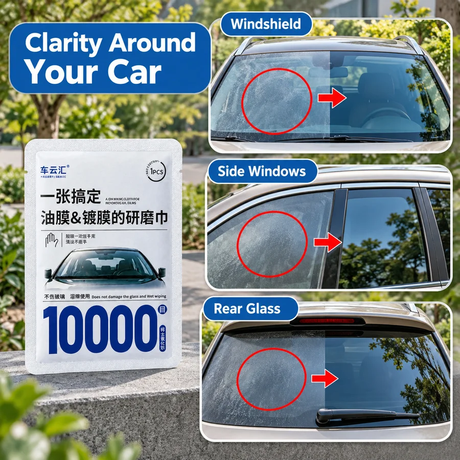 Hydrophobic Glass Cleaning Wipes for Rain Repellent Windshields 5 Hydrophobic Glass Cleaning Wipes for Rain Repellent Windshields - view 5