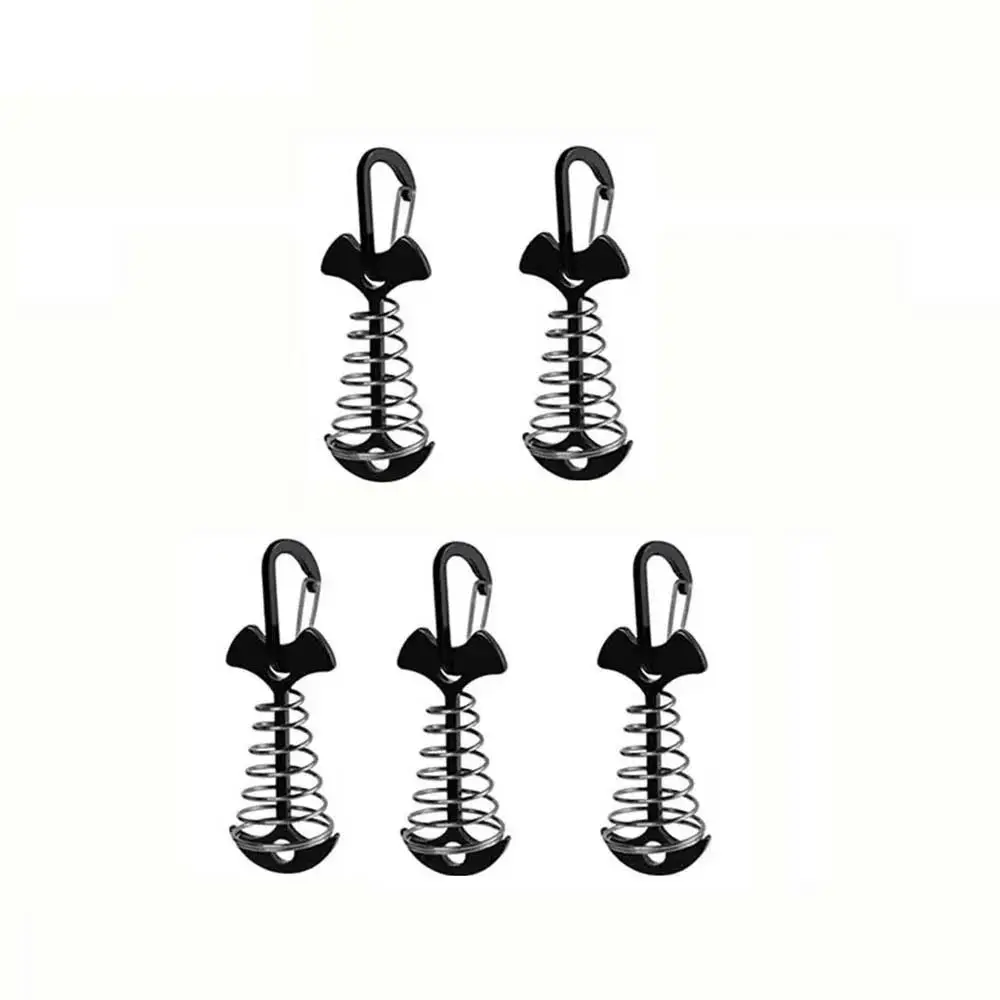 Fish Bone Tent Pegs 5 Pack Stainless Steel with Rope Buckles 8 Fish Bone Tent Pegs 5 Pack Stainless Steel with Rope Buckles - view 8