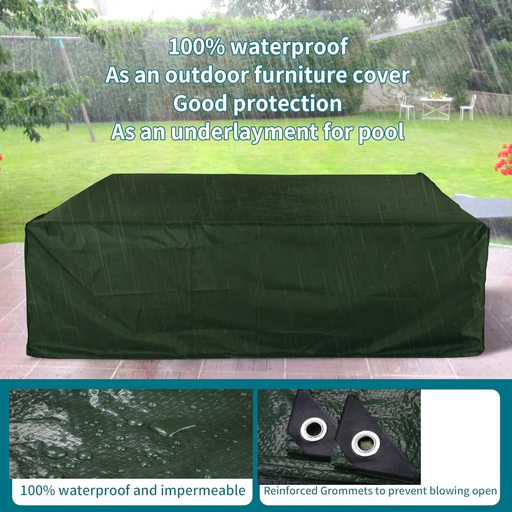 Waterproof Camping Tarp PE Rain Cover from 2x3m to 4x5m 2 Waterproof Camping Tarp PE Rain Cover from 2x3m to 4x5m - view 2