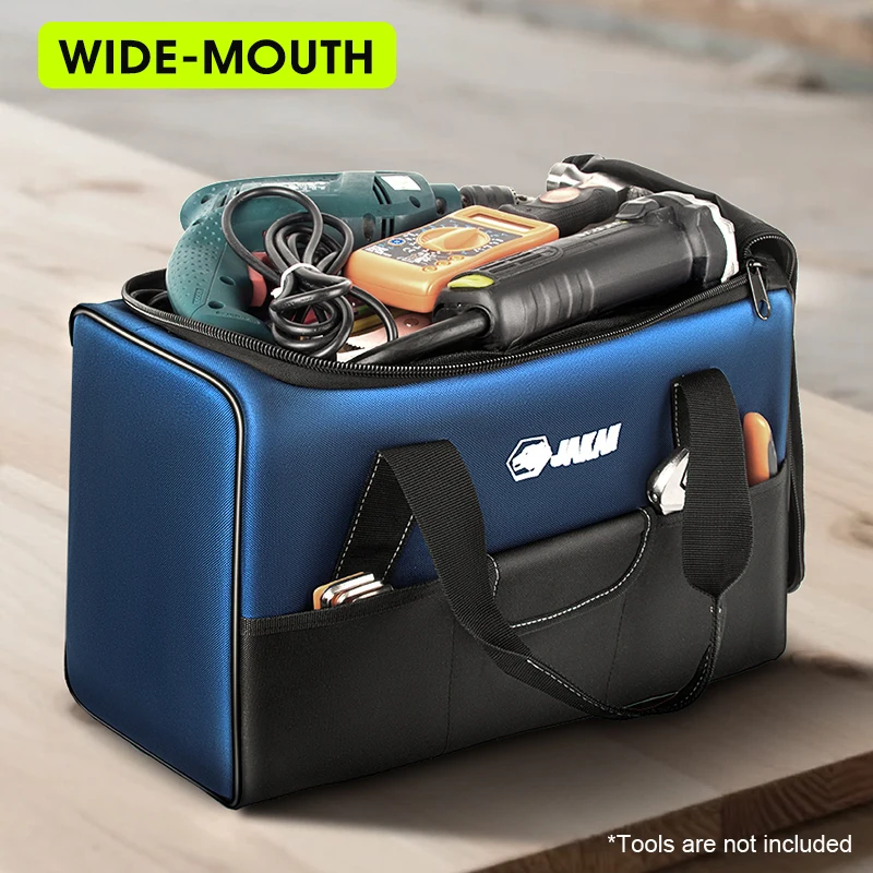 Polyester Tool Handbag in Small, Medium and Large Sizes 1 Polyester tool handbag with carry handles shown in small, medium and large sizes