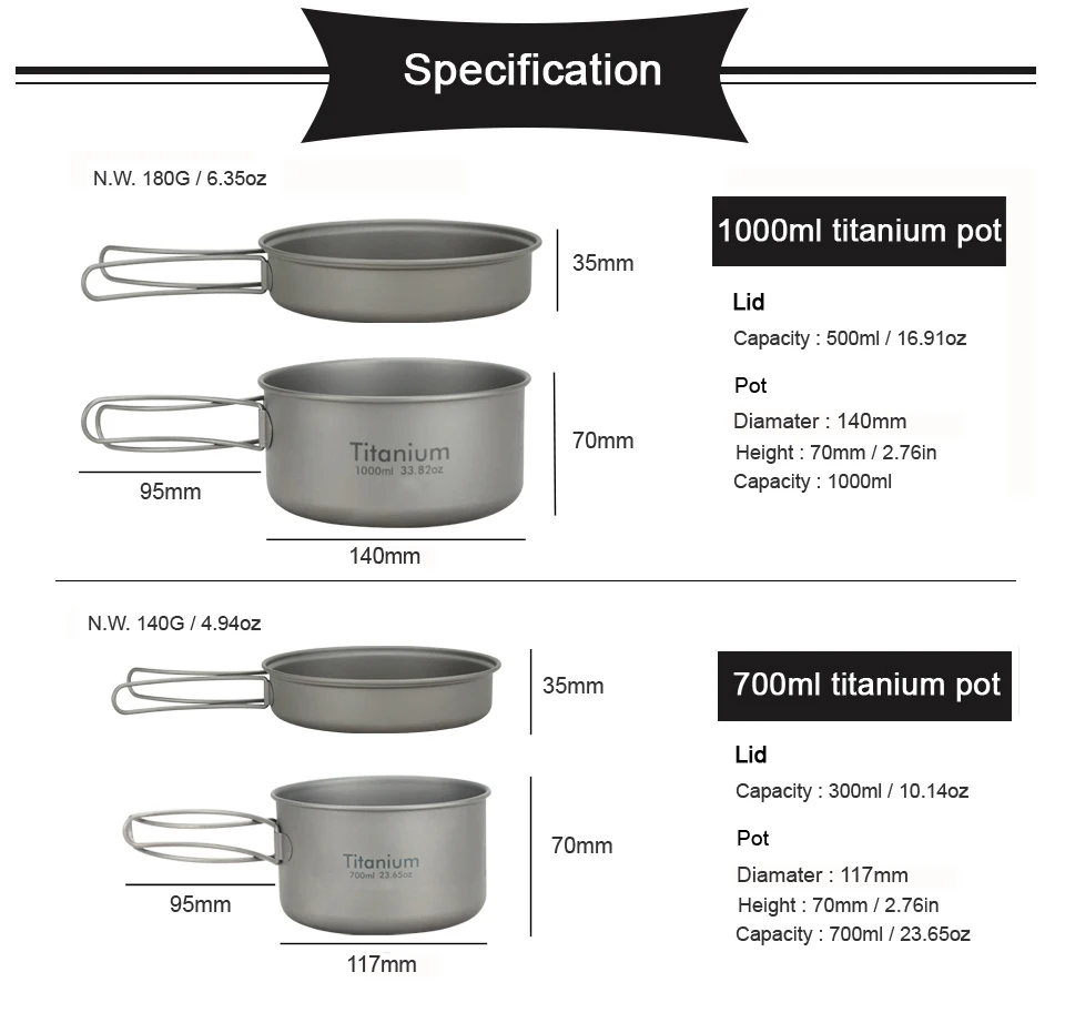 Folding Handle Titanium Pan Set With Saucepot and Plate Lid 3 Folding Handle Titanium Pan Set With Saucepot and Plate Lid - view 3