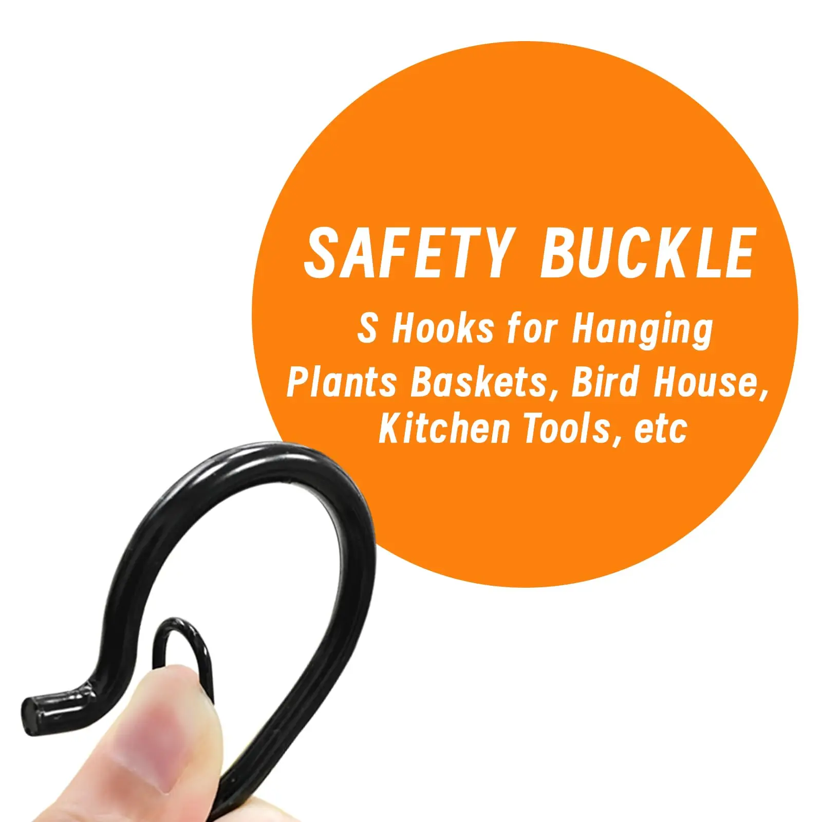 Heavy Duty S Hooks with Safety Buckle Iron Hanging Hooks 20 Pack 4 Heavy Duty S Hooks with Safety Buckle Iron Hanging Hooks 20 Pack - view 4