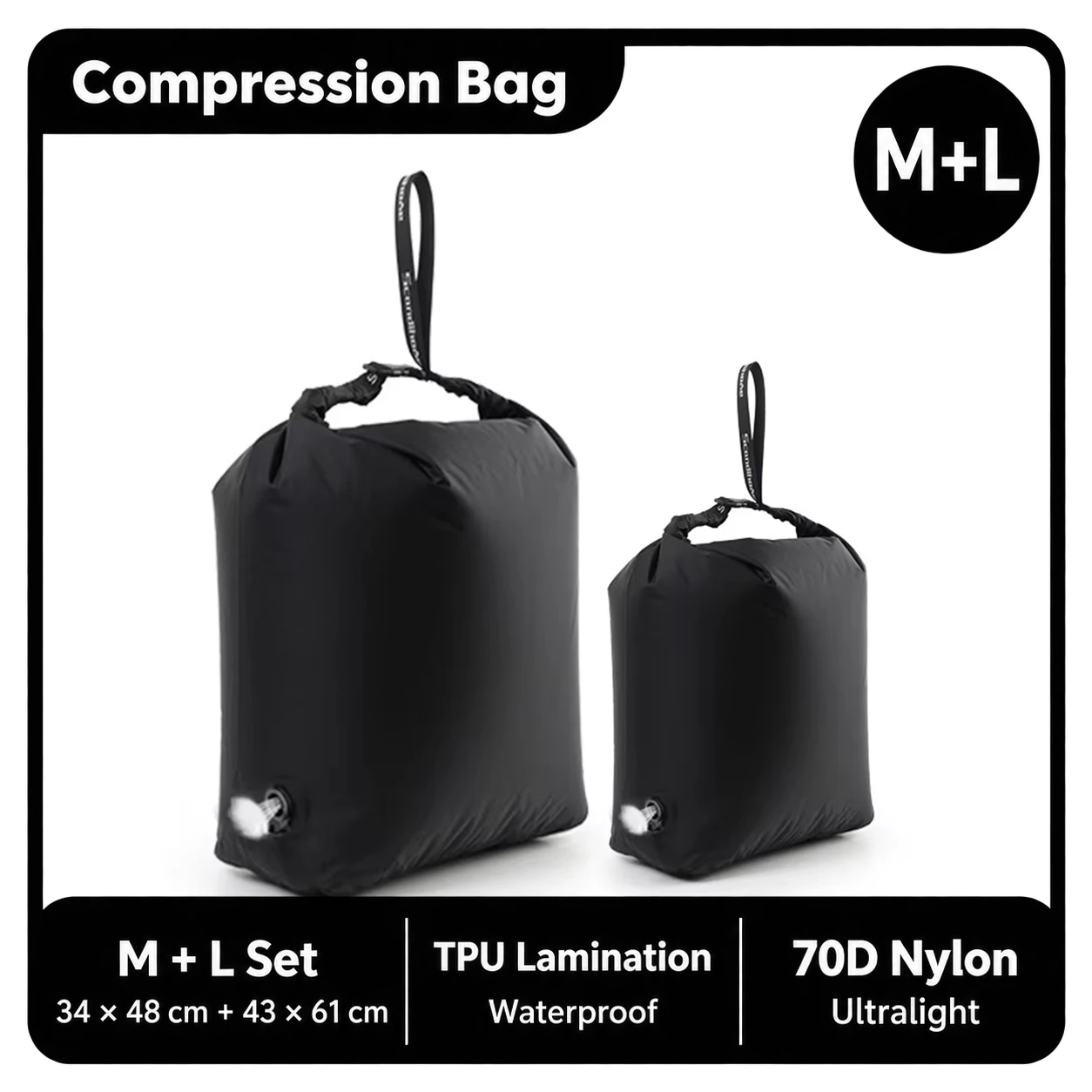Roll Top Compression Bag with One-Way Valve, TPU Laminated Nylon 17 Roll Top Compression Bag with One-Way Valve, TPU Laminated Nylon - view 17