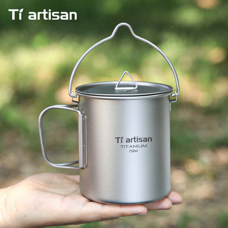 Folding Handle Titanium Mug for Camping, 200ml to 750ml 3 Folding Handle Titanium Mug for Camping, 200ml to 750ml - view 3