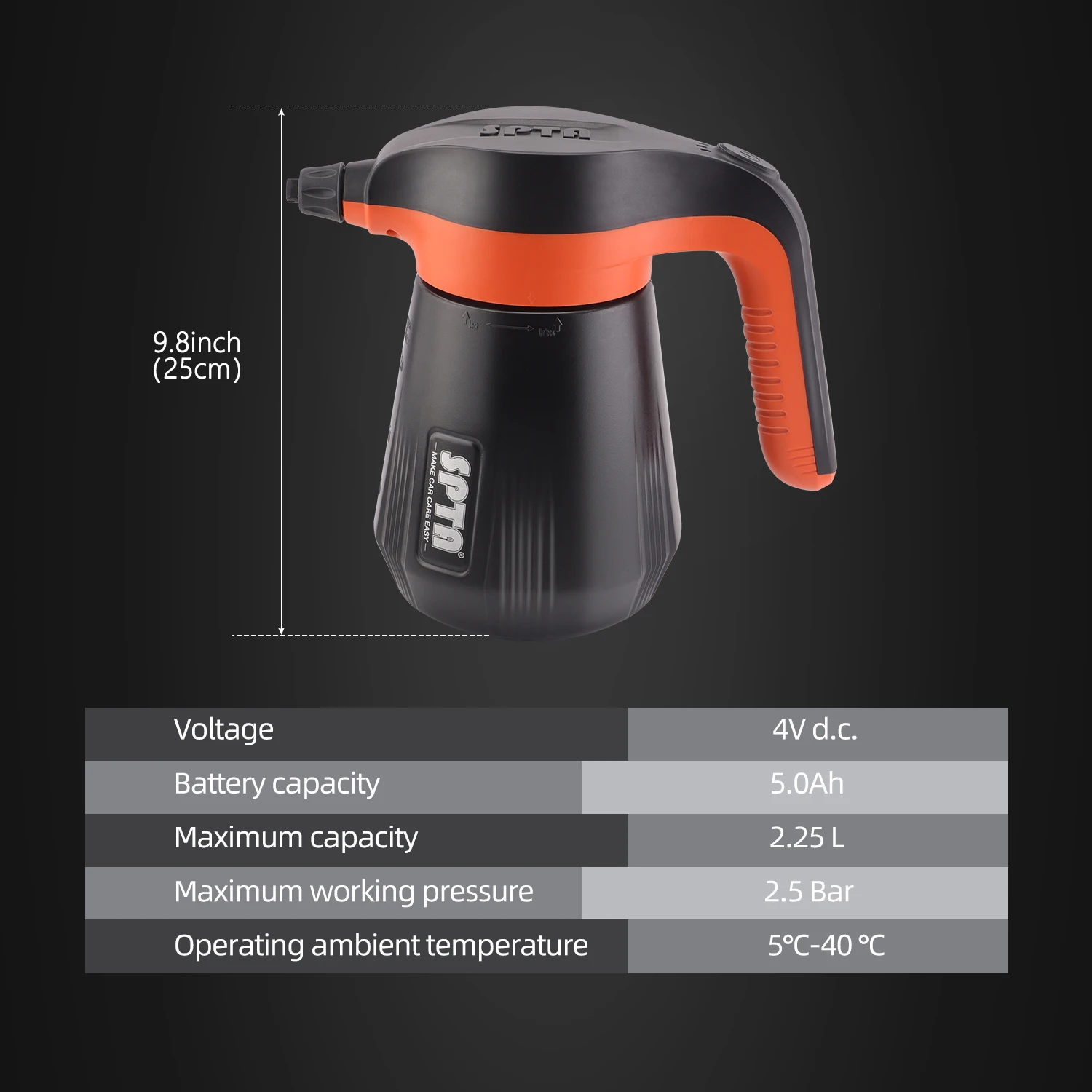 Battery Powered Foam Sprayer 2.25L Rechargeable Car Foamer SPTA 2 Battery Powered Foam Sprayer 2.25L Rechargeable Car Foamer SPTA - view 2